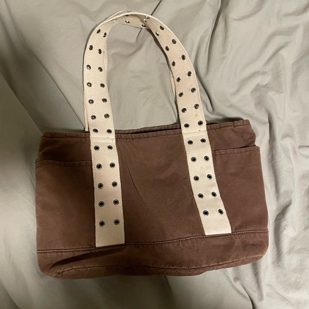 Vintage American eagle brown grommet Canvas Tote Bag
